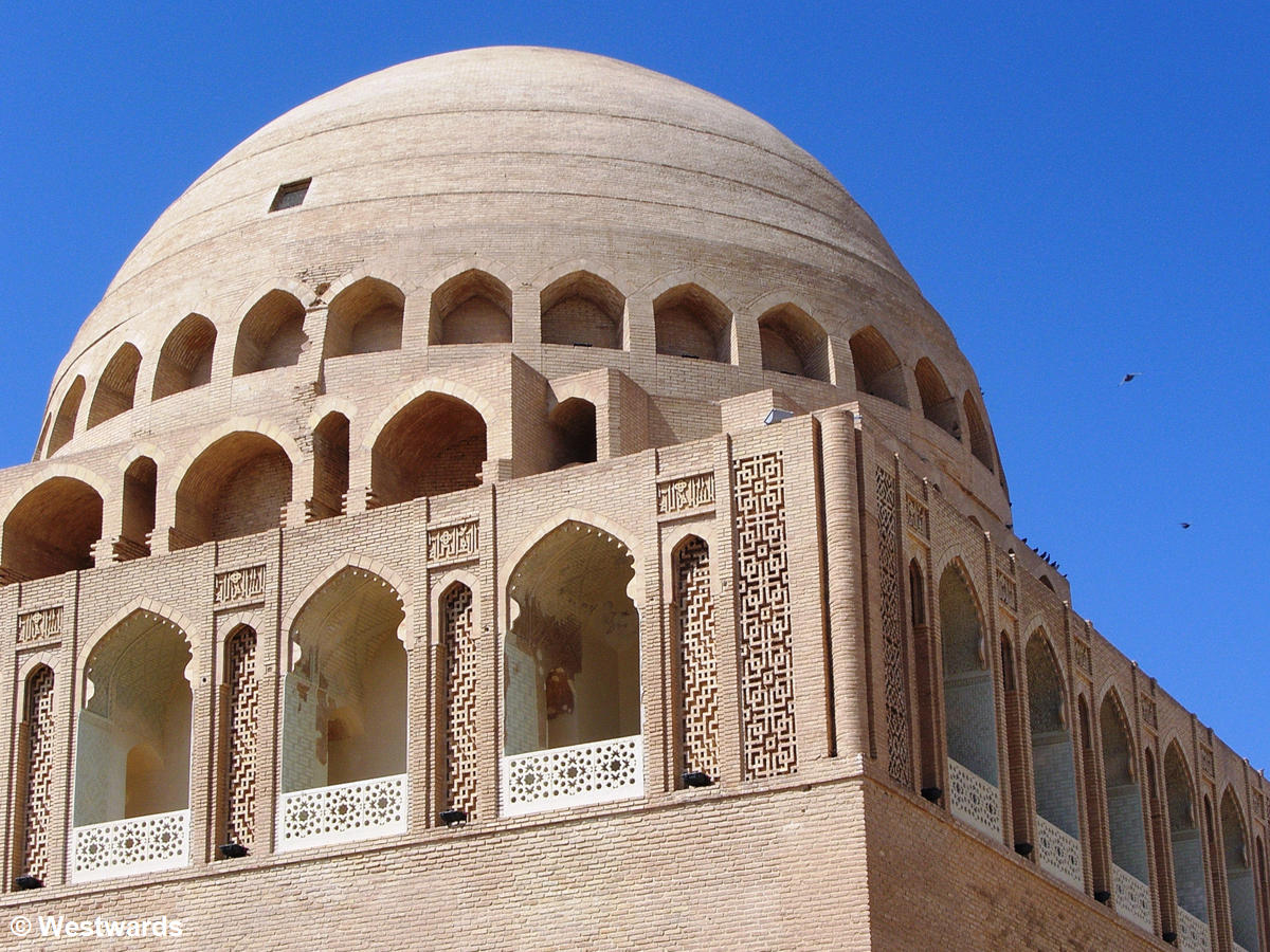 The restored Sultan Sanjar Mausoleum in ancient Merv