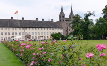 View over the lawn towards the Carolingean Westwork