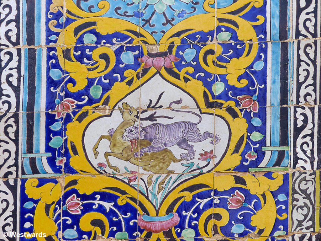 Persian Tiger & Antelope tile in Golestan Palace