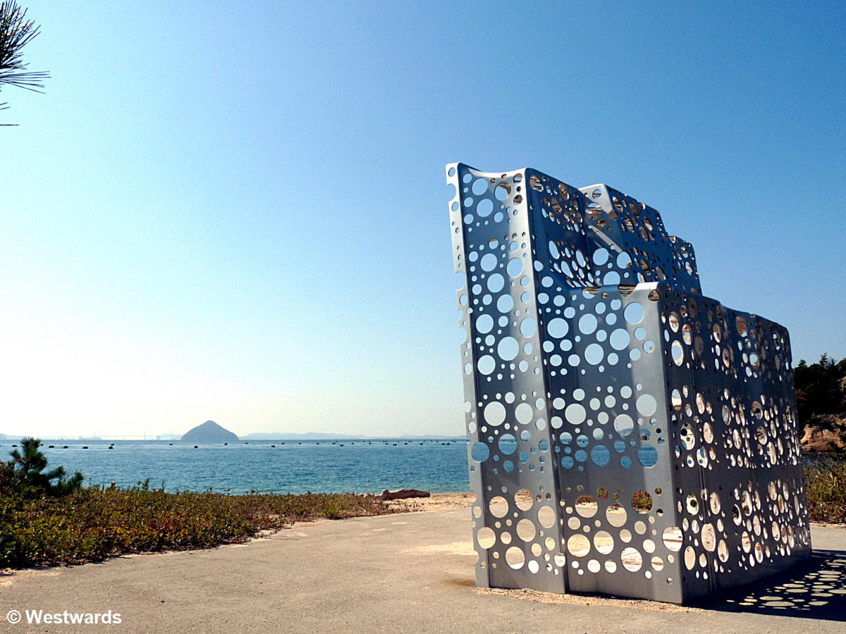 metal artwork on Naoshima island