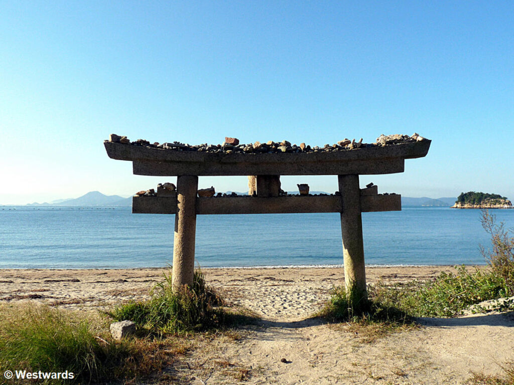 Half-buried torii on Naoshima Art Island