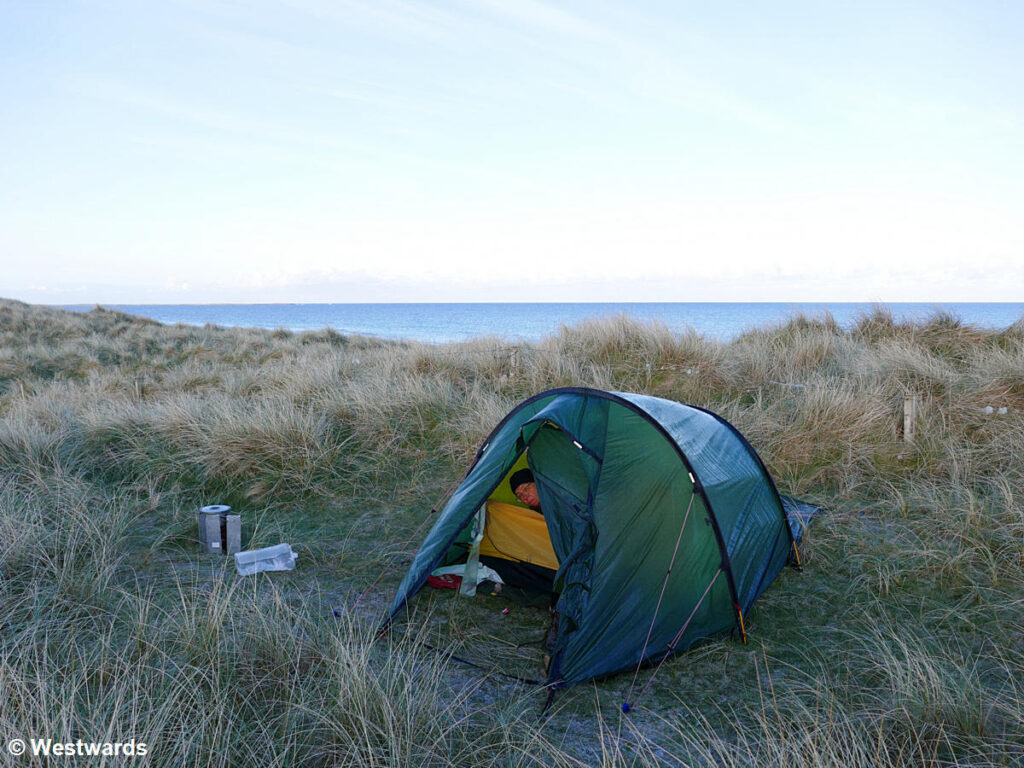 Wild camping in the dunes on South Uist
