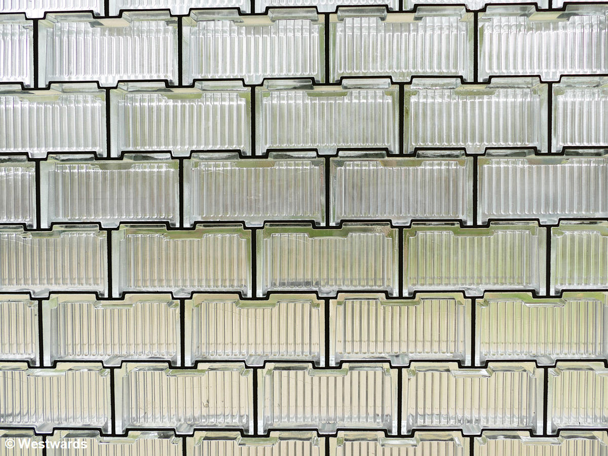glassbrick wall in the Bauhaus Memorial in Bernau