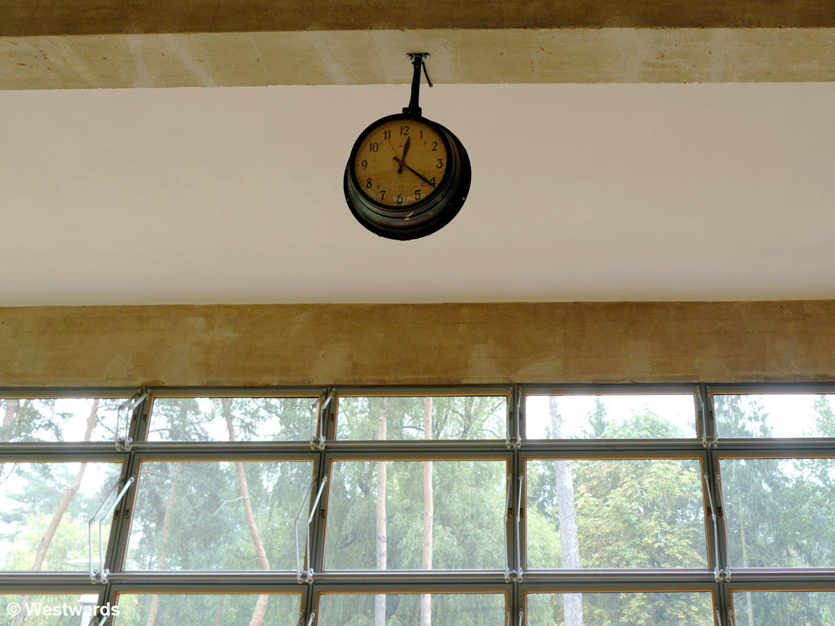 Clock in the refectory of the Bauhaus Memorial in Bernau