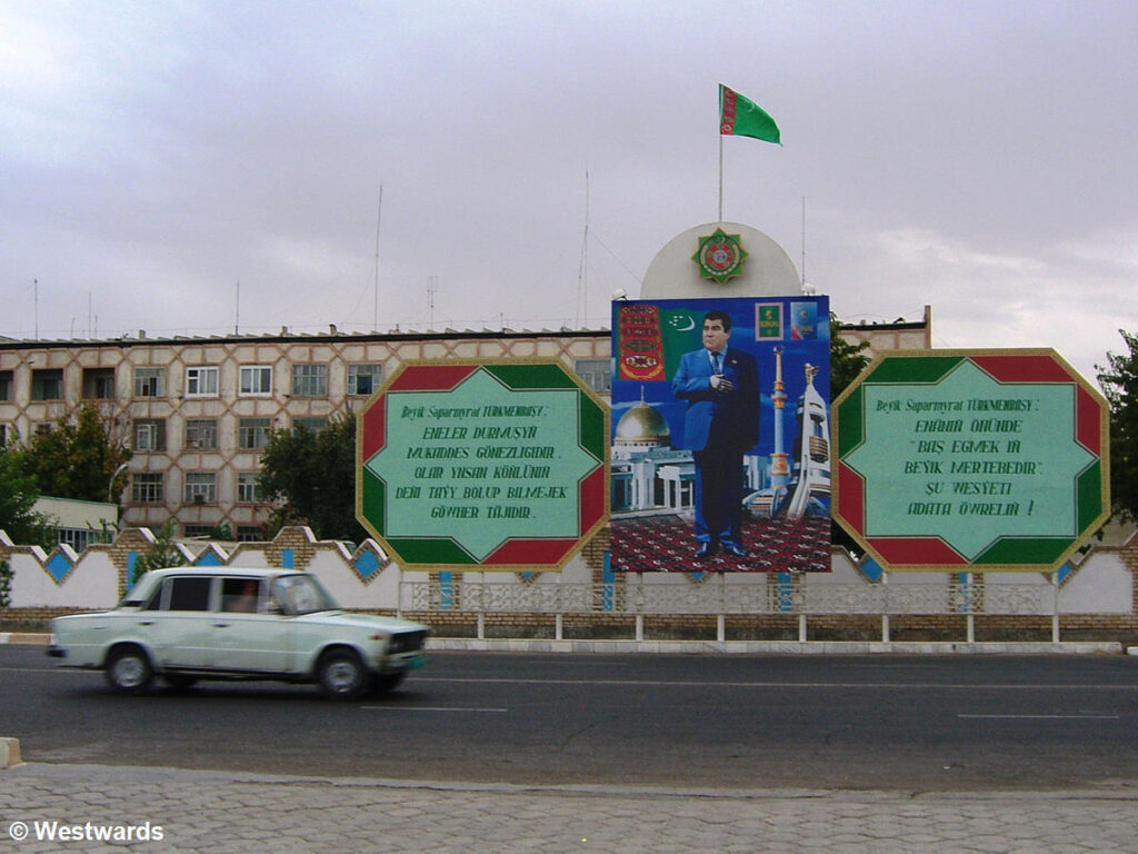 image of Turkmenbashi on a street