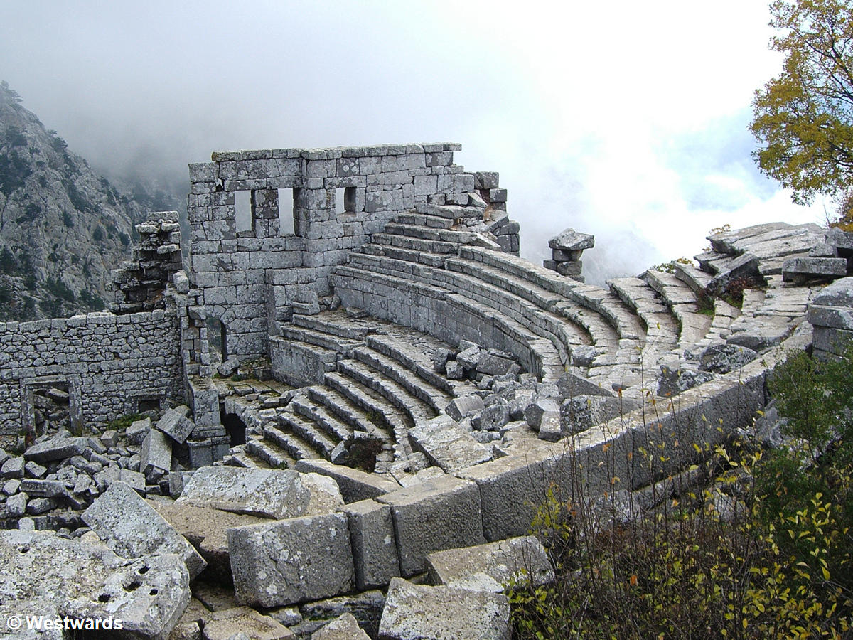 Ancient theatre with a view in Thermessos