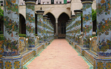 Cloister with fayance columns
