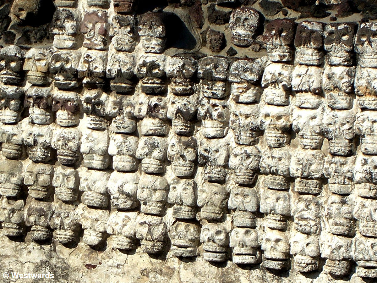 Skulls for the Mexican gods at  Mexico City Templo Mayor