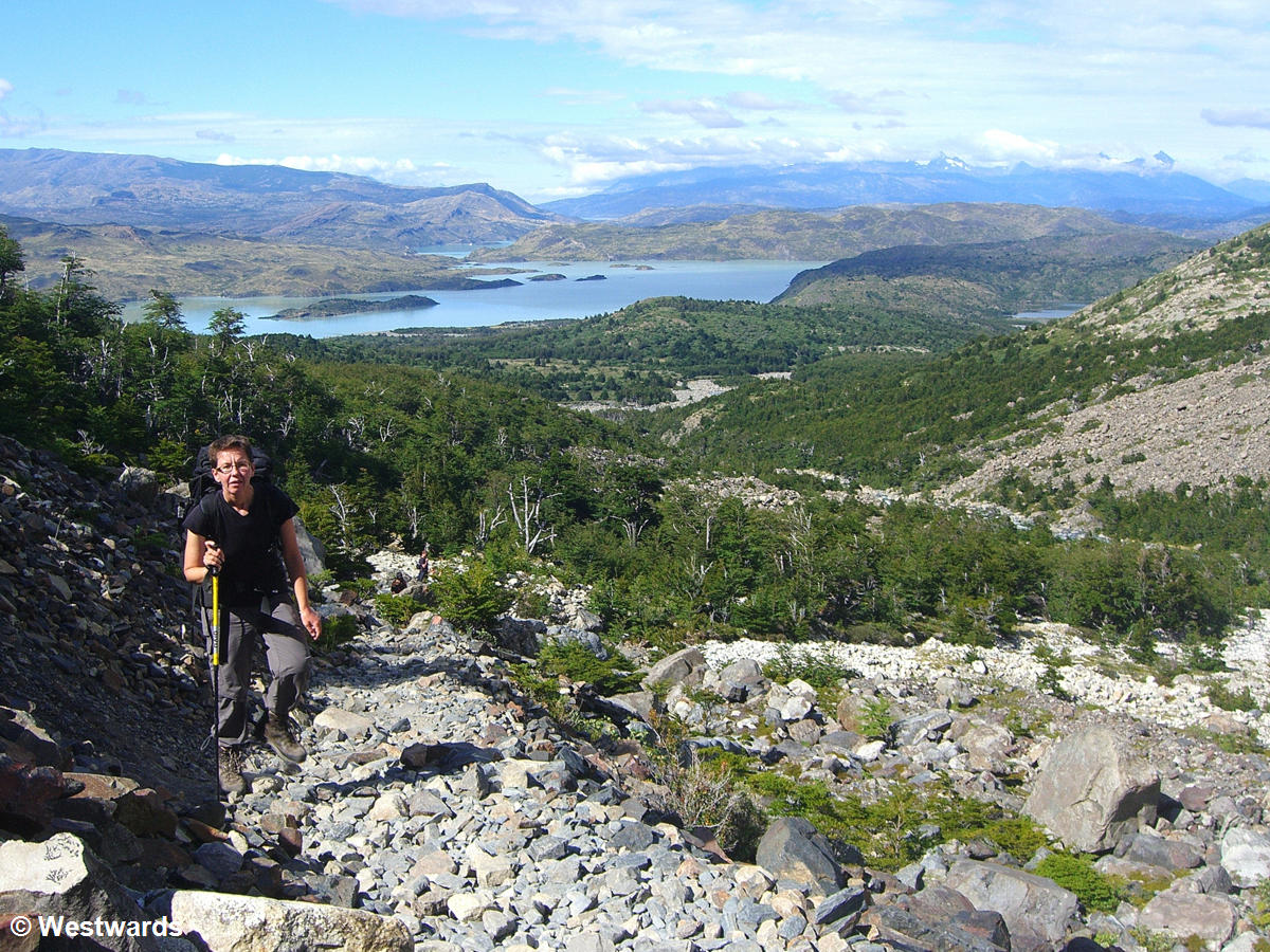 Natascha trekking the Torres del Paine circuit