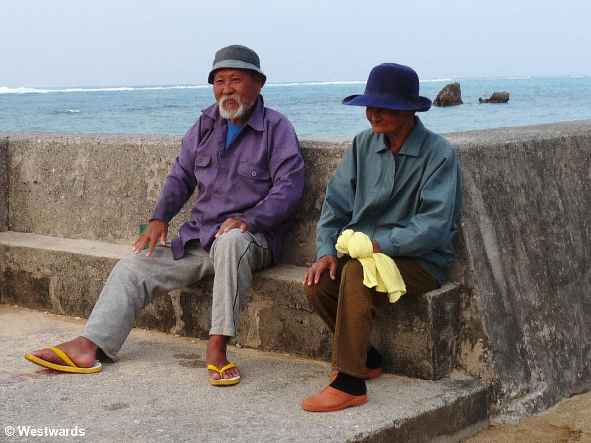 Healthy Okinawa locals on the Motobu peninsula