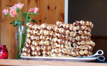 A stack of Belgium waffles
