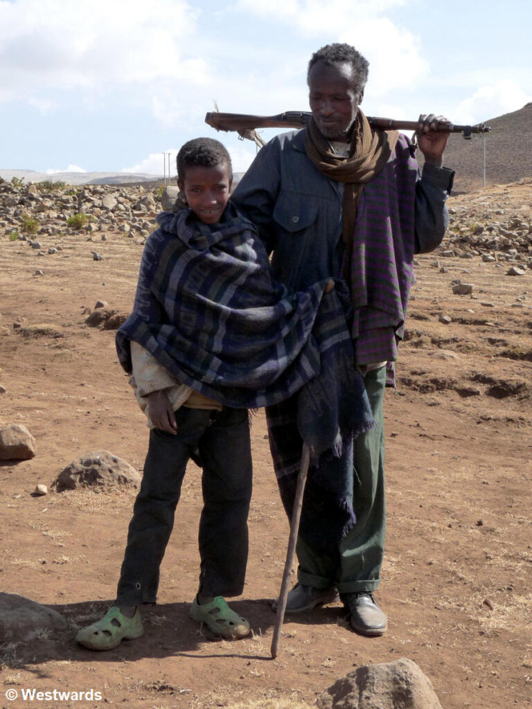 Our Scout Wassi and son in the Simien Mountains