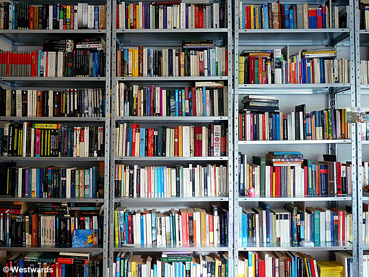 Book shelf full of books - no Kindle!