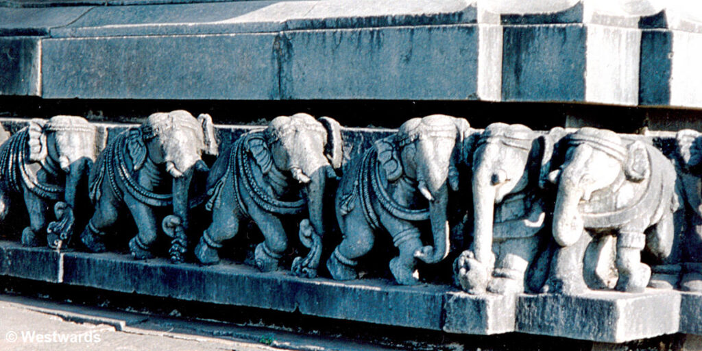Elefant sculpture ornament in Belur