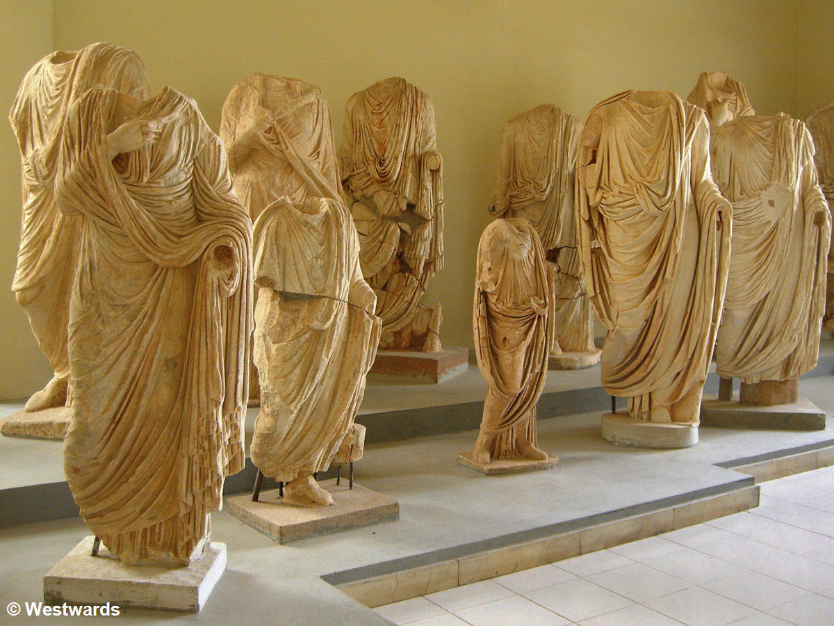 Marble statues in the Leptis Magna Museum