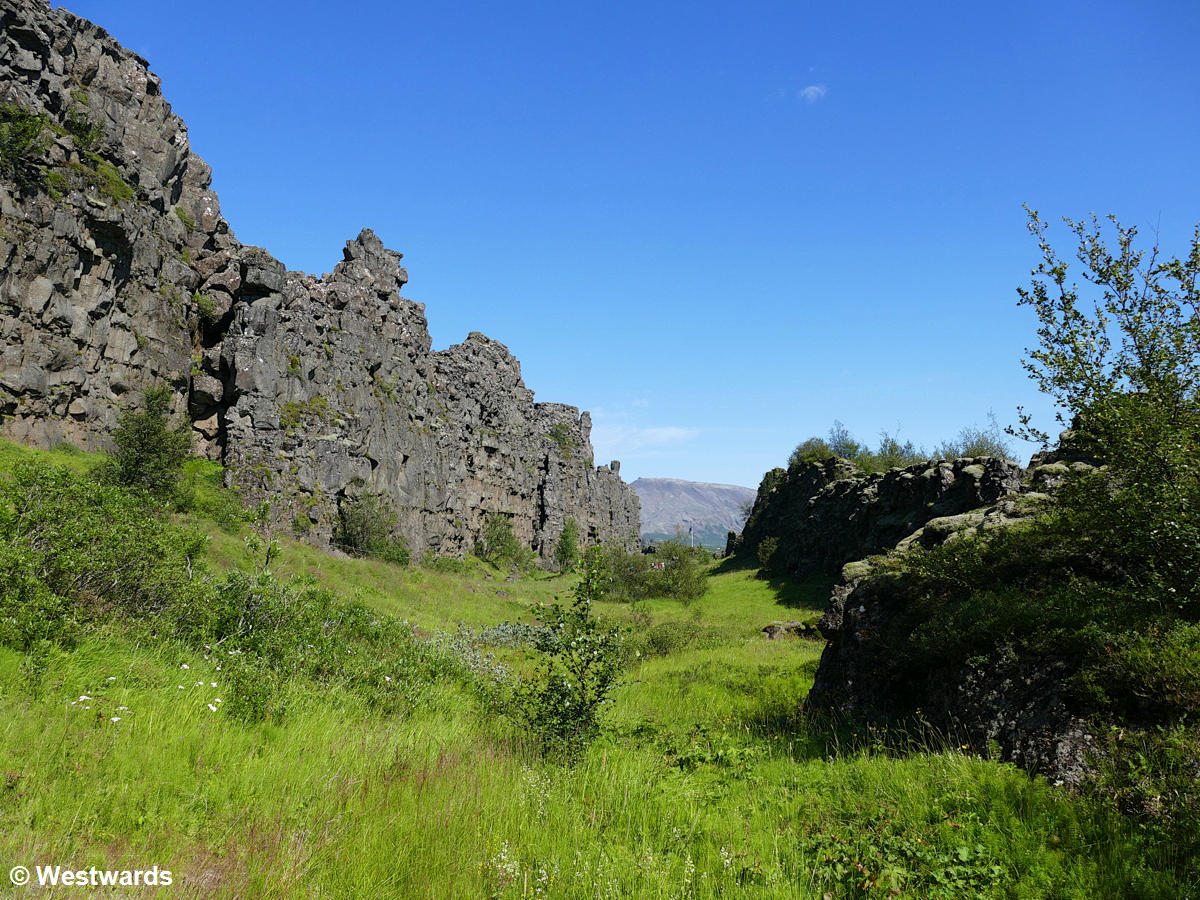 Rock walls in Thingvellir National Park