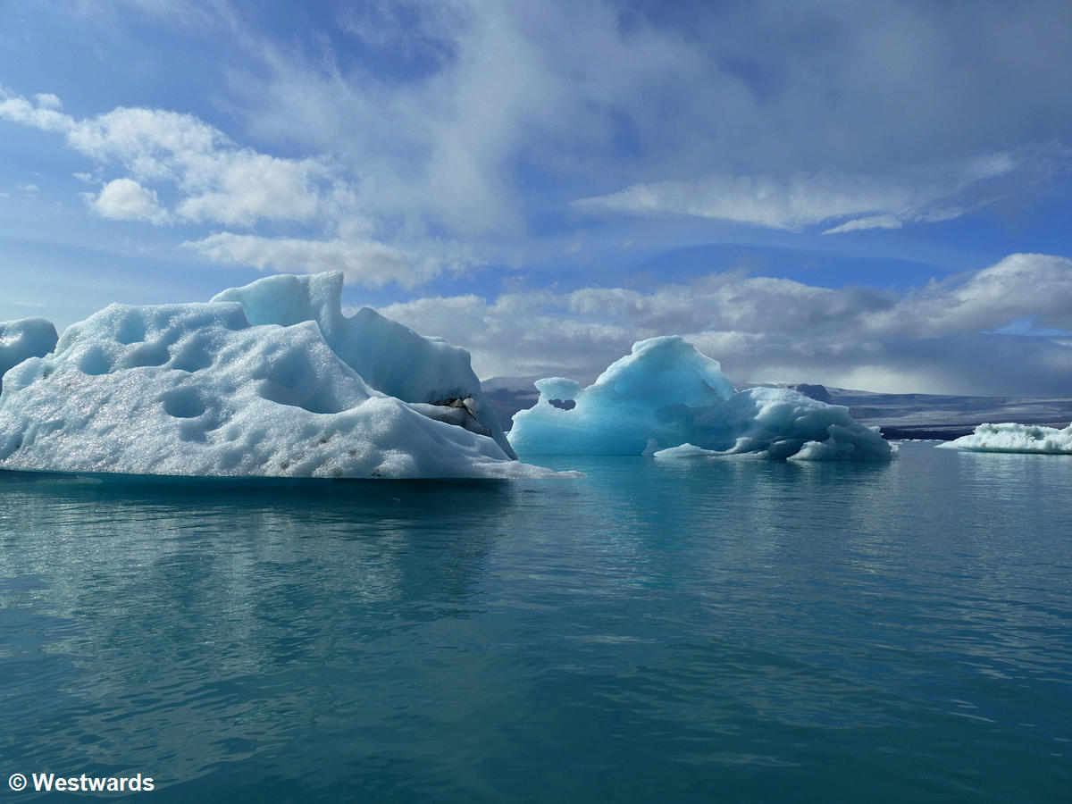 A freshly-flipped iceberg in the Joekulsarlon lagoon