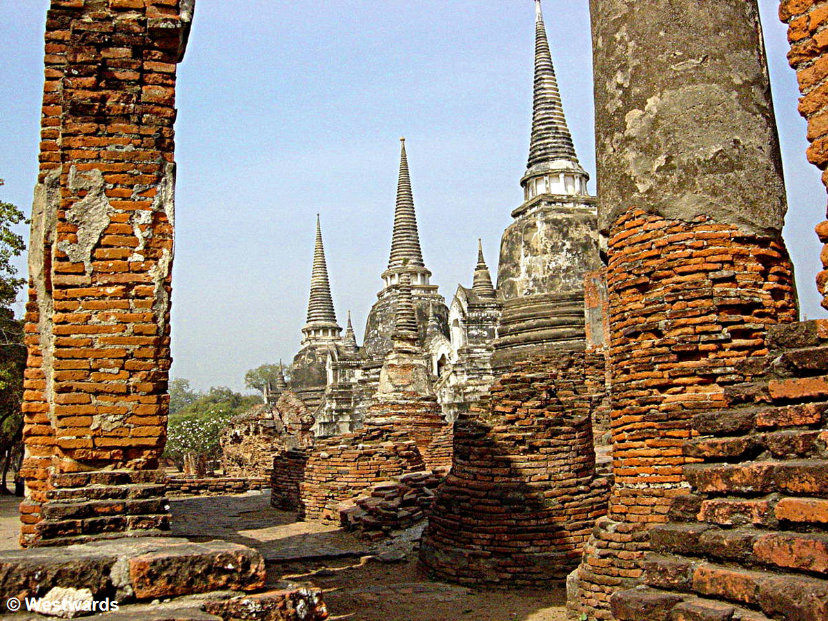 Chedhis (stupas) in the Wat Si Sanphet temple in Ayutthaya
