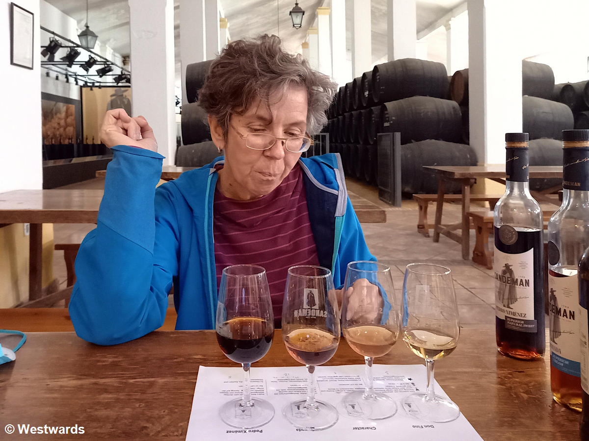Natascha at the Sherry tasting in Jerez