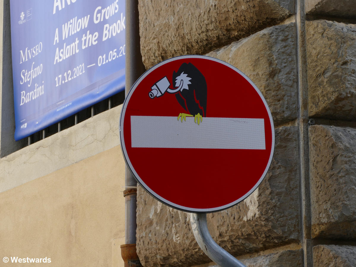 Clet Abraham street art in Florence