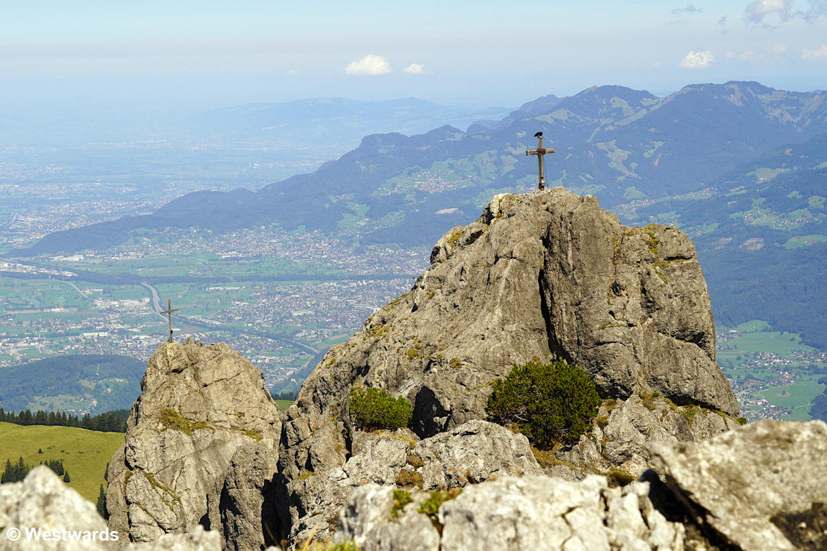 On the Three Sisters Rocks in Liechtenstein