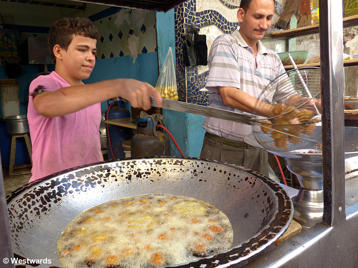 Ta'amiya or Falafel at a street stall in Egypt