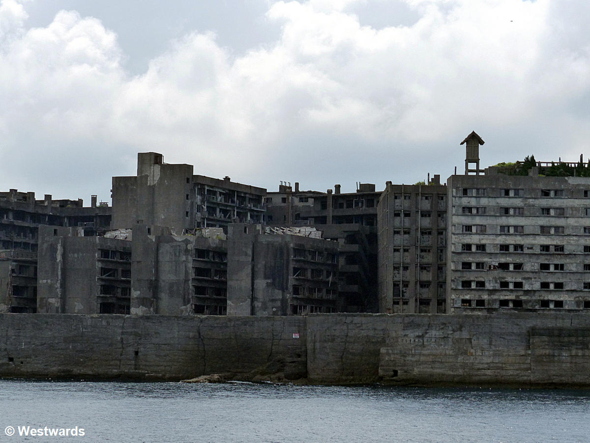 Ruined high-rises on Gunkanjima / Hashima, a tiny island off Nagasaki