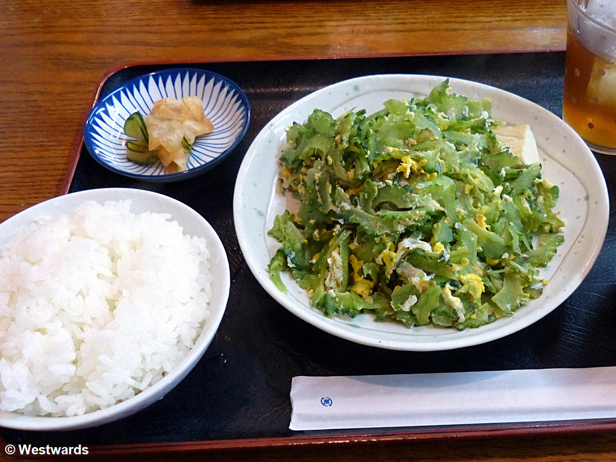 Goya chanpuru, a typical vegetarian food in Okinawa