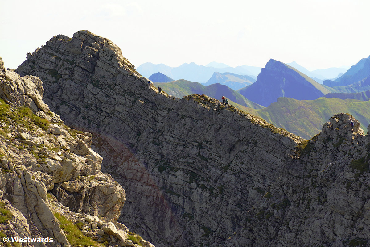 Perfect views and dizzying heights from the ridge of the via ferrata