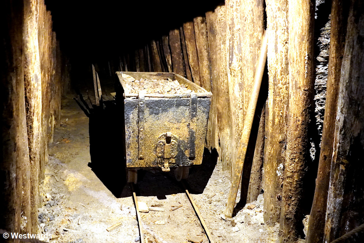 Mine waggon in the Anthonys shaft, Idrija mecury mines, Slovenia