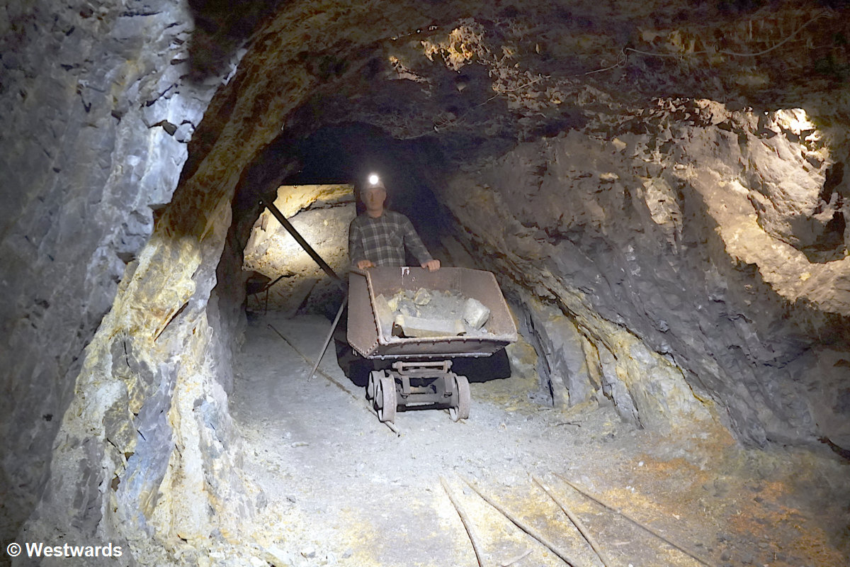 In the Anthonys Tunnel of the Idrija mecury mines, Slovenia