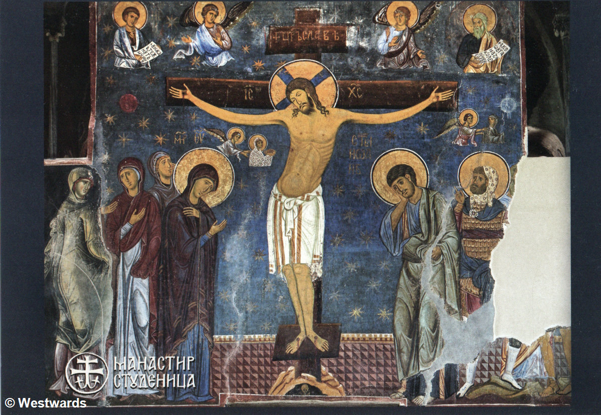 Crucifixion fresco in the Studenica Monastery