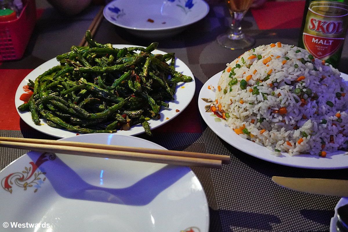 vegetarian food in Rwanda includes these delights in the Chinese restaurant Good to Back in Butare, Rwanda