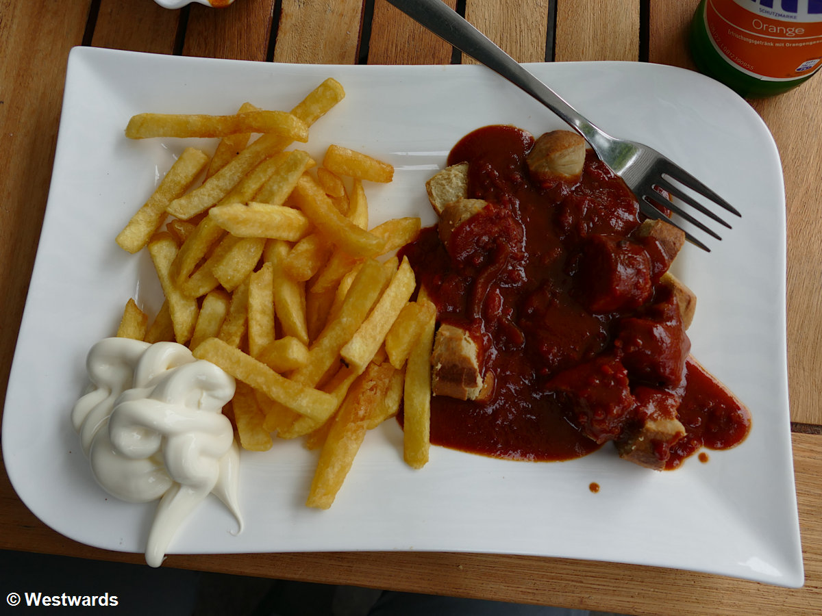 Hot Curry sausage at Die Currywurst in Wanne