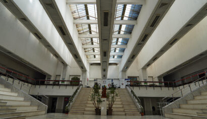 Brutalist architecture in the Cyril and Methodius University in Skopje
