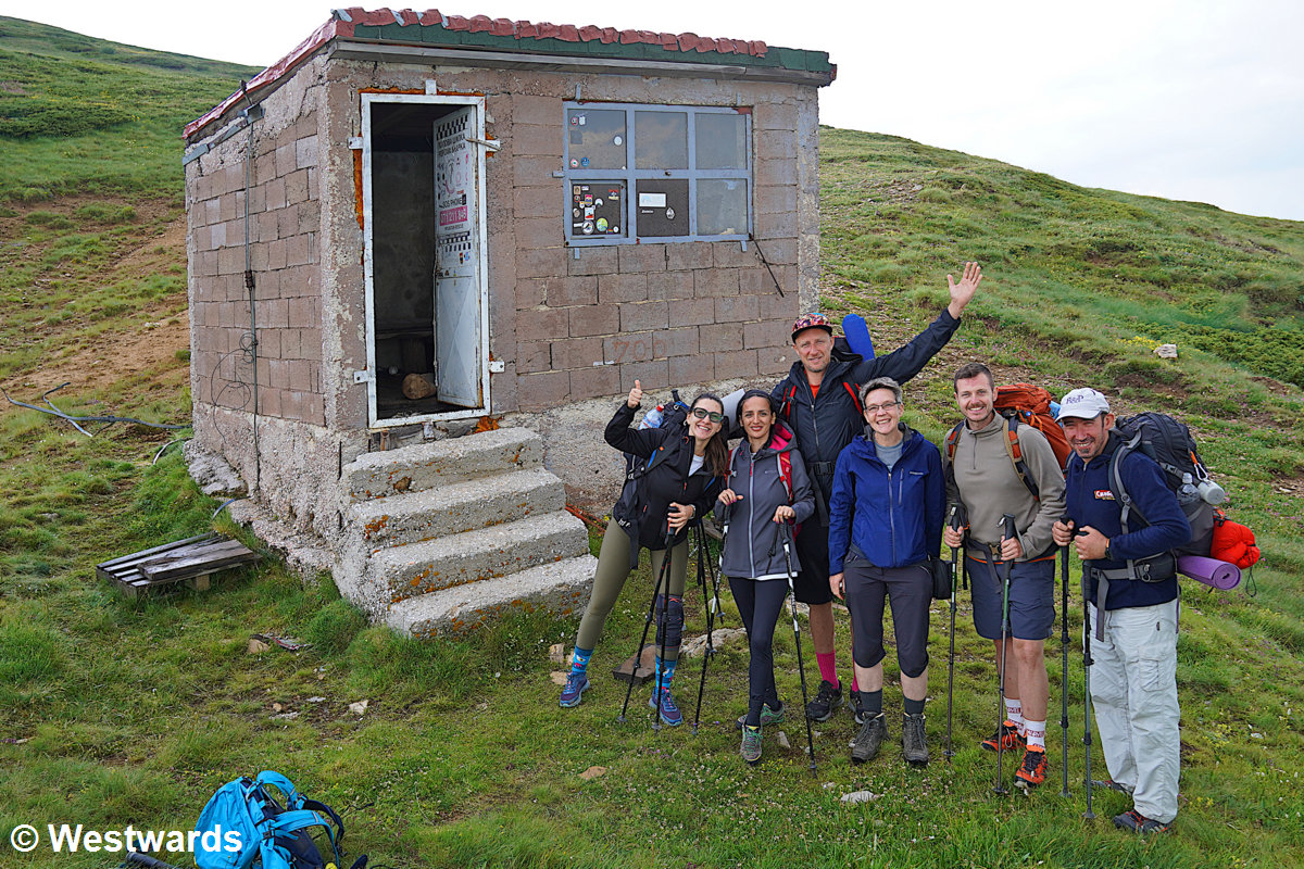 Making local friends at a hike near Popova Shapka, North Macedonia