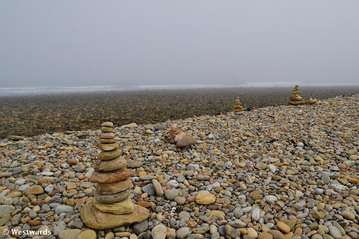 Fog at the coast of Lindisfarne Island