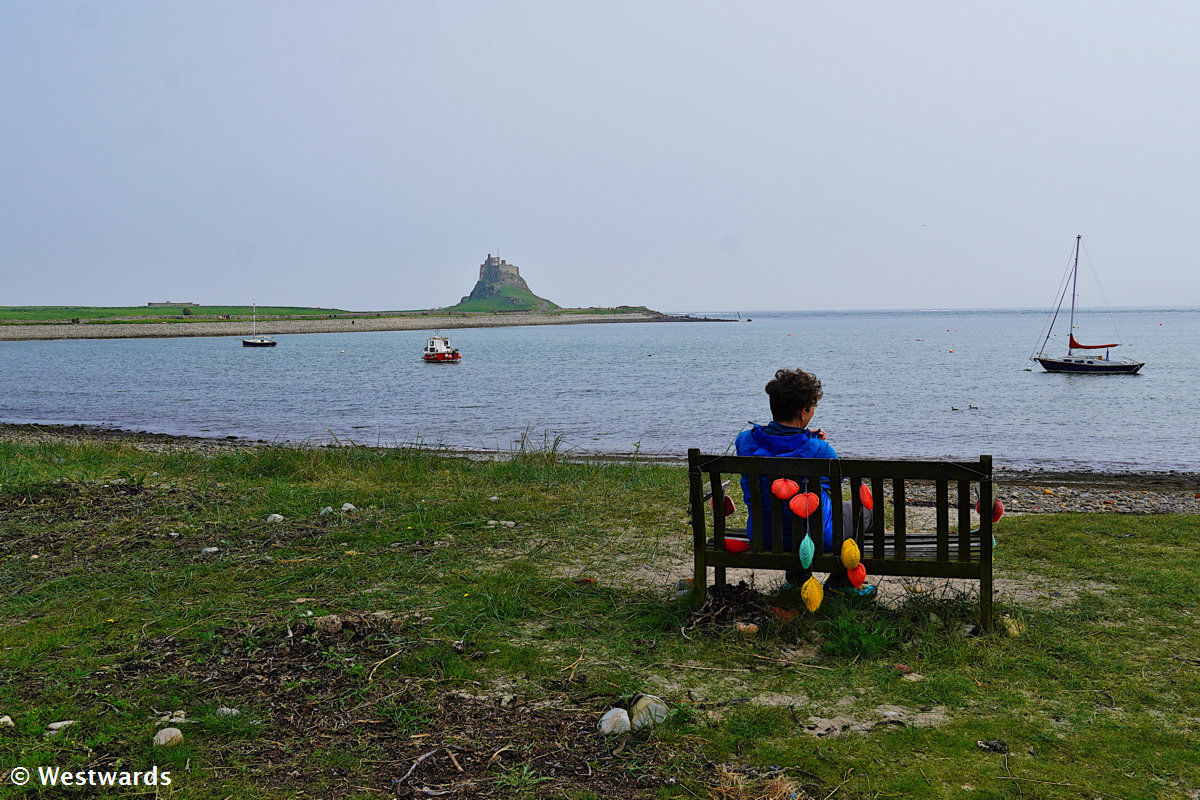 Travel blogger Natascha on a day trip to Lindisfarne