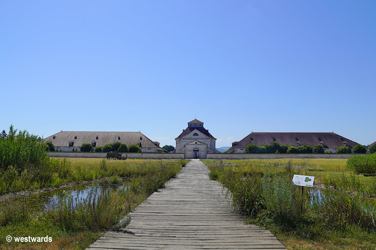 The semi-circle behind the salt works is now a garden area