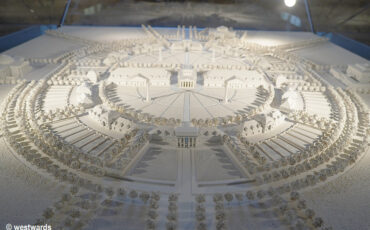 An architectural model of the Royal Salt Works of Arc-et-Senans