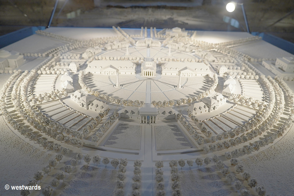 An architectural model of the Royal Salt Works of Arc-et-Senans